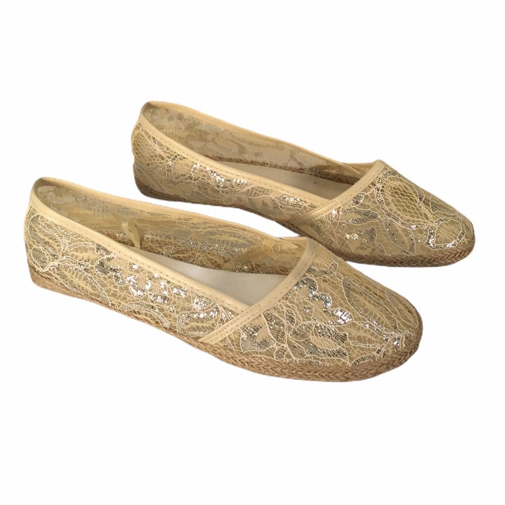Twisted Espadrille 7 Canvas Silver New